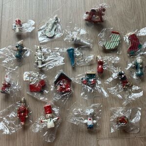 Mini Handmade Wooden Christmas Ornaments (20ct)